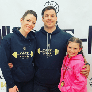 Kyla Lambert Camire and Dino Camire with their daughter, Ella from One Family Fitness Centre.